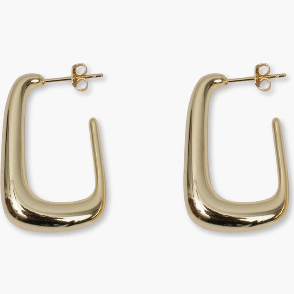 Argento Vivi Brand New Square Gold Hoops